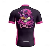 ieftine Tricouri pentru bărbați-Bărbați Jersey de ciclism Manșon scurt Bicicletă Tricou Tee Jerseu cu 3 buzunare spate Ciclism montan Respirabil Uscare rapidă Proiectare anatomică Wicking Roz Închis Negru Alb Animal Desene Animate