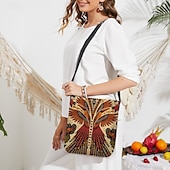 billiga Crossbodyväskor-crossbody-väska med vintage phoenix-tryck för kvinnor – boho-axelväska med justerbar rem, messenger-väska i etnisk stil för resor, shopping och vardagsbruk