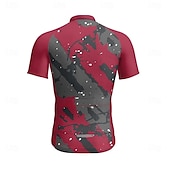 tanie Męskie koszulki-Męskie Koszulka rowerowa Krótki rękaw Rower Tee Tshirt Dżersej z 3 tylnymi kieszeniami Kolarstwo górskie Oddychający Szybkie wysychanie Anatomiczny kształt Odprowadzające wilgoć Burgundowy Granatowy