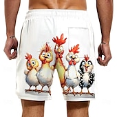 billige Dyr og fugler-Herre Dyr Dama Morsom Fôret shorts 2 i 1 svømmeshorts Badeshorts Medium Midje Hawaiisk Feriereise Ferie Strand Klær Sidelommer Med kompresjonsforing Elastisk snøring i midjen Designer Klær