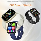 お買い得  スマートウォッチ-C08スマートウォッチ 通話応答音楽プレーヤー健康スポーツブレスレットフィットネストラッカーカスタムダイヤルスマートウォッチ