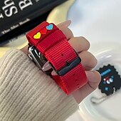 זול להקות Apple Watch-סולו לופ מותאם ל רצועת השעון של Apple Watch 38 מ&quot;מ 40 מ&quot;מ 41 מ&quot;מ 42 מ&quot;מ 44 מ&quot;מ 45 מ&quot;מ 49 מ&quot;מ חמוד מתכוונן קנבאס רצועת שעון חלופית ל iwatch Ultra 2 Series 9 8 7 SE 6 5 4 3 2 1