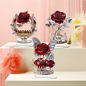 abordables Articles de fête-Cadeau de rose plate 2D pour femme, cadeau d&#039;anniversaire de femme, cadeau de rose pour maman, imitation de rose en cristal, rose éternelle, meilleure amie de la femme, petite amie, pas besoin