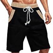 baratos Shorts de moletom-Homens calções atléticos Shorts de moletom Calção Shorts de verão Bolsos Com Cordão Cintura elástica Bloco de cor Conforto Respirável Curto Ao ar livre Esportes Clássico Casual Preto Azul