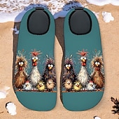 cheap Graphic Print Shoes-Men&#039;s Funny Beach Water Shoes - Cartoon Chicken Print, Quick-Dry Aqua Socks for Swimming, Surfing &amp; Outdoor Activities