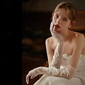 preiswerte Handschuhe für die Party-Gitter Ellenbogen Länge Handschuh Elegant / Süßer Stil Mit Stickerei Hochzeit / Party-Handschuh