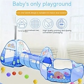 baratos Atividade ao Ar Livre-Tenda de playground três em um com tema oceânico, dobrável e portátil, adequada para uso interno.