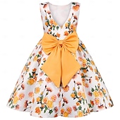 preiswerte Casual Kleider-Kinder Mädchen Partykleid Grafik Kurzarm Besonderer Anlass Prinzessin Polyester Partykleid Sommer Frühling Kinder Gelb