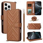 Χαμηλού Κόστους iPhone Θήκες-τηλέφωνο tok Για iPhone 16 Pro Max Plus iPhone 15 Pro Max Plus iPhone 14 13 12 11 Pro Max Plus Αναποδογυρίστε το κάλυμμα με βάση στήριξης με τον Lanyard με λουράκι καρπού Ρετρό TPU PU δέρμα