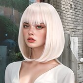 お買い得  トレンドの合成ウィッグ-人工毛ウィッグ ウェーブ カーリーウィーブ アシメントリー・ヘアカット ニートバング 機械製 かつら 30 インチ A1 合成 女性用 クラシック 快適 カラーグラデーション マルチカラー