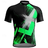 Недорогие Мужские джерси-Муж. Велокофты Геометрический принт С короткими рукавами Велоспорт Футболка Футболка Джерси с 3 задними карманами Горные велосипеды Быстровысыхающий Анатомический дизайн Фитиль Дышащий Виды спорта