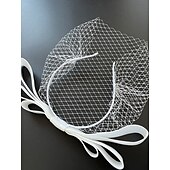 baratos Chapéus e Fascinators-Decoração de Cabelo Tule Tecido Corrida de cavalos Vintage Estilo bonito Com Tule Capacete Chapéu