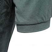 baratos Polo Elite Masculino-Homens Pólo Polo de malha Formal Trabalho Aberto para a Lateral Manga Curta Floral Botões Estampado Primavera Azul denim Branco Azul Marinha Verde cáqui Azul Claro Pólo