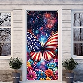 preiswerte Garage- und Türbanner-Unabhängigkeitstag 4. Juli Türdekorationen Türabdeckungen amerikanischer Türteppich Türvorhang Dekoration Hintergrund Innen/Außen-Türbanner für Eingangstür Bauernhaus