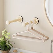 cheap Bathroom Gadgets-Suction Cup Clothes Hanger Rack, No-Drill Retractable Wall-Mounted Drying Rack for Balcony and Home Organization