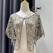 levne Šály a šátky-Retro Řvoucí 20s 20. léta 20. století šátek Wrap Přehozy přes ramena Velký Gatsby Buben dívka Flitry Maškarní kostým Dámské Svatební Večerní oslava Plesová maškaráda Dospělé Šátek