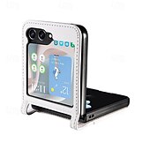 cheap Samsung Cases-Phone Case For Samsung Galaxy Z Flip 7 Z Flip 6 Z Flip 5 Z Flip 4 Back Cover Magnetic Support Wireless Charging Card Slot Retro TPU PU Leather