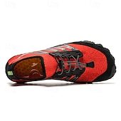 economico Sneakers Casual-scarpe da ginnastica da uomo a piedi nudi - rosso brillante, suola robusta, design senza lacci - perfette per escursioni e avventure all'aria aperta