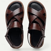 billiga Kjol sandaler-klassiska sandaler med korsband för män i premiumläder, eleganta och bekväma för dagligt bruk och vardagsutflykter