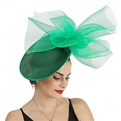 tanie fascynatory-Nakrycie Głowy Kapelusz Fedora Lnianą Na Ślub Urodziny Wieczorną Imprezę Herbatkę Wyścigi Konne Elegancki Vintage Uroczy Z Piórem Kwiatowym Nakryciem Głowy