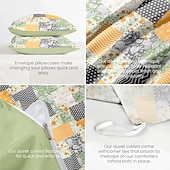 abordables 100% Coton-Housse de couette patchwork floral taille double ensemble de literie en coton ensembles de lit housse de couette couette douce légère avec 2 taies d&#039;oreiller pour l&#039;été le printemps