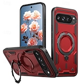 お買い得  その他のスマホケース-電話 ケース 用途 グーグル ピクセル9プロ ピクセル9プロXL ピクセル9 バックカバー スタンド付き 磁石バックル ワイヤレス充電をサポート レトロ風 TPU PC