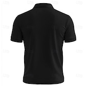 halpa Miesten geometrinen poolo-Miesten Geometrinen Viiva Polo Lyhythihainen Poolopaidat Kauluspaidat Business Casual ulko- Urheilu- ja treenivaatteet Arki-asut Napit 3D-tulostus Kesä Rubiini Sininen Apila