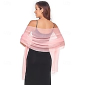 voordelige bruiloft gast wraps-Damesomslag Elegant Mouwloos Polyester Bruiloftsomslagen Met Pure Kleur Voor Feest Lente zomer