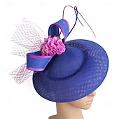 abordables Fascinators-accessoire Imitation Lin Mariage Soirée Élégant Mariage Avec Fleur Casque Couvre-chef
