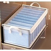 economico Organizzazione spazi-contenitore trasparente per indumenti con coperchio, organizer per cassetti trasparente di grande capacità, contenitore per guardaroba in PVC per coperte, vestiti e organizzazione di tessuti