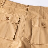 cheap Classic-Men&#039;s Capri Cargo Shorts Cargo Shorts Capri Pants Shorts Summer Shorts Zipper Multiple Pockets Flap Pocket Plain Comfort Breathable Knee Length Outdoor Vacation Sporty Casual Red Khaki
