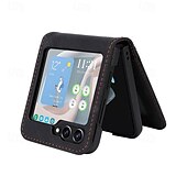 cheap Samsung Cases-Phone Case For Samsung Galaxy Z Flip 6 Z Flip 5 Z Flip 4 Z Flip 3 Back Cover Card Slot Shockproof Retro TPU PU Leather