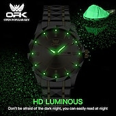 economico Orologi al quarzo-Orologio di Lusso Brand OPK Orologio in Acciaio Inossidabile Business Doppio Calendario Impermeabile Orologio da Uomo Multi Funzione Luce Notturna