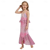 economico Costumi per bambine-La Sirenetta Principessa Sirena Vestito Costume per festa a tema Cosplay Cosplay di film for Ragazze Bambini Carnevale Mascherata Feste Ferie