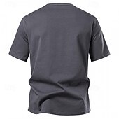 billiga Casual T-shirts för män-Herr T-shirt T-shirts Kortärmad tröja T-tröja Kortärmad V-slits Sommar Slät Mode Designer Grundläggande Klassisk Semester Gata Utekväll Svart Vit Ljusgrå Topp t-shirt för män