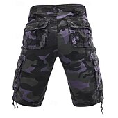 baratos Clássico-Homens Bermuda Cargo Shorts camuflados Calção Shorts de verão Bolso multi Bolso com aba camuflagem Côr Camuflagem Conforto Vestível Comprimento do joelho Ao ar livre Esporte Diário Moda Casual