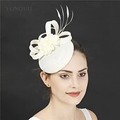 abordables Fascinators-accessoire Imitation Lin Plumes Mariage Soirée Élégant Mariage Avec Plume Casque Couvre-chef