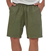 economico Classico-Per uomo Shorts Shorts di Lino Pantaloncini Estivi Shorts da Spiaggia Coulisse Elastico in vita Tasca Frontale Semplice Comodità Traspirante Lunghezza al ginocchio All&#039;aperto Lavoro Quotidiano Moda