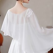 cheap Bridal Wraps-Women&#039;s Wrap Elegant Sleeveless Chiffon Wedding Wraps With Pure Color For Party Spring &amp; Summer