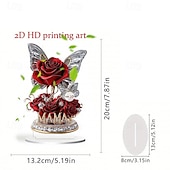 abordables Articles de fête-Cadeau de rose plate 2D pour femme, cadeau d&#039;anniversaire de femme, cadeau de rose pour maman, imitation de rose en cristal, rose éternelle, meilleure amie de la femme, petite amie, pas besoin