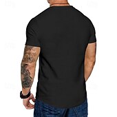 preiswerte Lässige T-Shirts für Herren-Herren T Shirt T-Shirt Kurzarmshirt Kurzarm Rundhalsausschnitt Sommer Einfach Mode Designer Basic Klassisch Urlaub Straße Ausgehen Schwarz Khaki Hellgrau Top T-Shirt für Herren