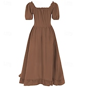 preiswerte Kleid-Retro Vintage Mittelalterlich Renaissance Kleid Zubehörset Ren Faire Wikinger Elfen Damen Halloween Karneval Maskerade LARP Erwachsene Kleid Weitere Accessoires Ohrringe