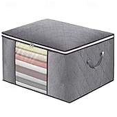 cheap Clothing &amp; Closet Storage-4-Pack Heavy-Duty Storage Bags with Zipper Under Bed Storage Waterproof Moving &amp; Travel Storage Organizers Foldable Reinforced Handles for Clothes, Bedding,Blankets Space-Saving,Vertical Style