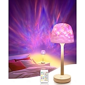 cheap Projector Lights-Ocean Wave Cordless Projector Light, RGB Color Changing Table Lamp, Portable Battery Night Light LED Aurora Projector with Remote Control for Bedroom Living Room Game Party Atmosphere Lights