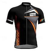 abordables Maillots pour hommes-Homme Maillot de cyclisme Géométrique Manche Courte Cyclisme T-shirt Maillot avec 3 poches arrière VTT Vélo tout terrain Séchage Rapide Design Anatomique Évacuation de l&#039;Humidité Respirant Des sports