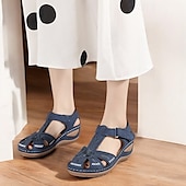 cheap Comfort Sandals-Women&#039;s Casual Comfort Sandals – Vintage Arch Support Velcro Walking Sandals with Hollow Design for Summer &amp; Outdoor Wear