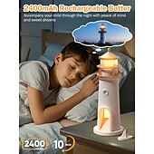 cheap Decorative Lights-LED Night Lights Spotlights Moon Lamp Projector Night LightLighthouse Decor Light Night Light for KidsMoon Light Galaxy Projector Rechargeable LED Aesthetic Table Lamp Christmas Birthday Gifts for Kids Boys Girl
