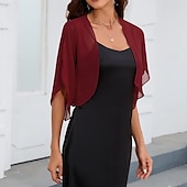 abordables enveloppes d&#039;invité de mariage-Écharpe Femme Élégant Sans manches Polyester Boléros de Mariage Avec Couleur unie Pour Soirée Printemps &amp; Été