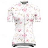 abordables Maillots de mujer-Mujer Maillot de Ciclismo Flor Manga Corta Bicicleta Camiseta Maillot con 3 bolsillos traseros MTB Bicicleta Montaña Secado rápido Diseño Anatómico Capilaridad Transpirable Deportes Amarillo Rosa Azul