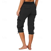 economico pantaloni cargo da donna-Per donna Pantaloni capri Pantaloni da paracadute Moda Streetwear Lunghezza al polpaccio Naturale Blocco di colori Coulisse Tasca Comodo All'aperto Confortevole Streetwear Uscire Rosso arancione